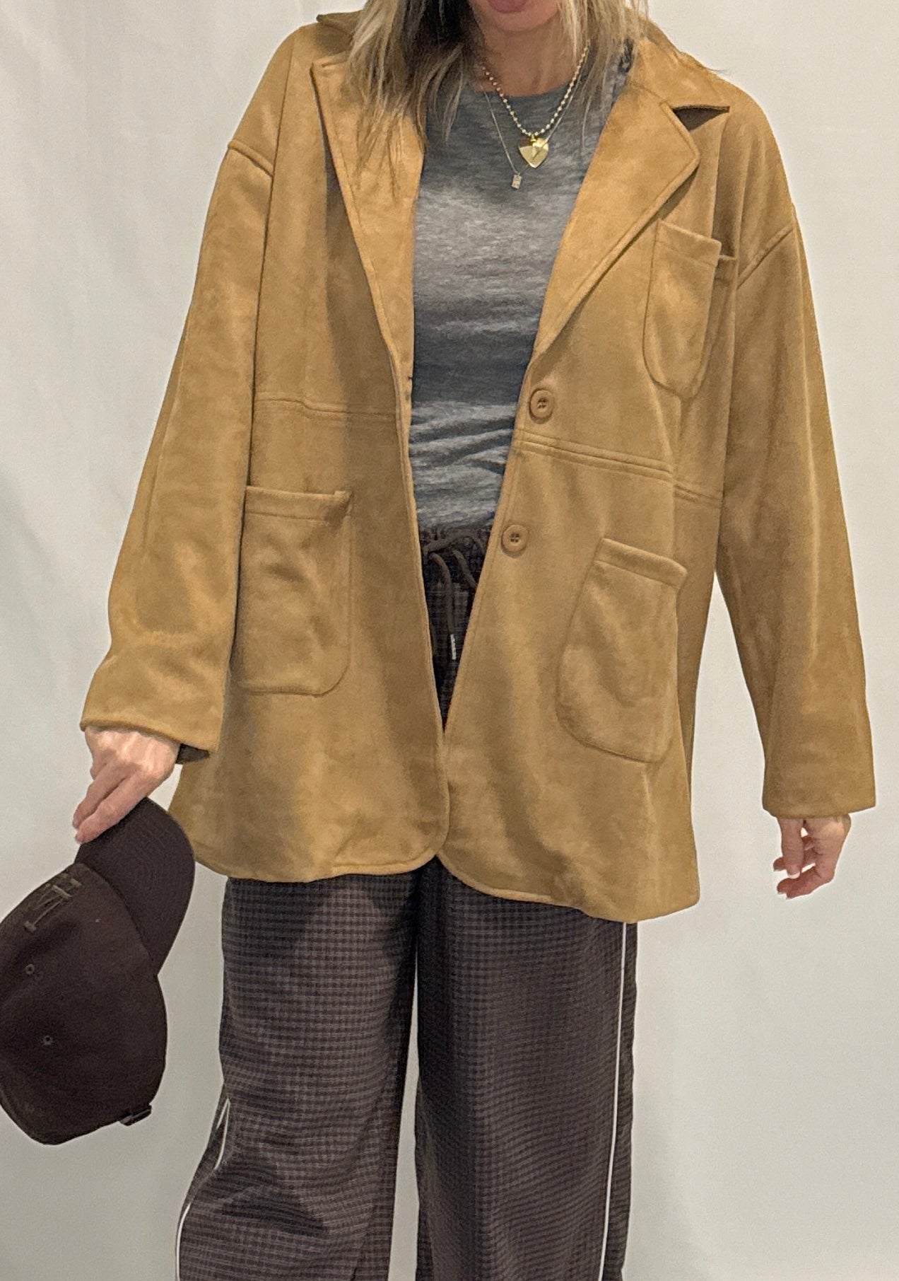 OVERSIZED SUEDE BLAZER