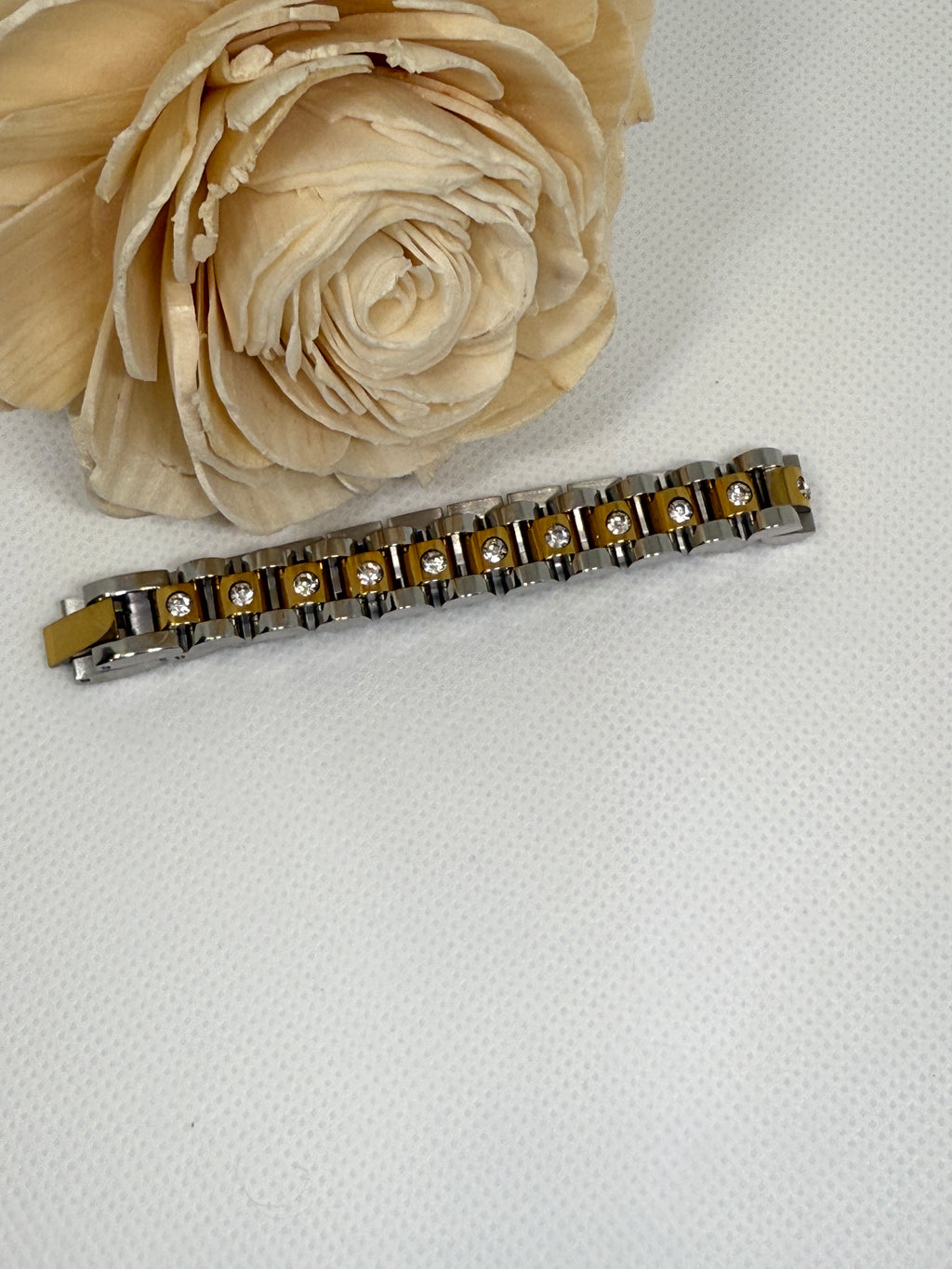 Faelys 18K Gold Non-Tarnish Two-Tone Watchband Bracelet
