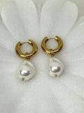 18K Gold Oceana Gold Statement Large Pearl Earring