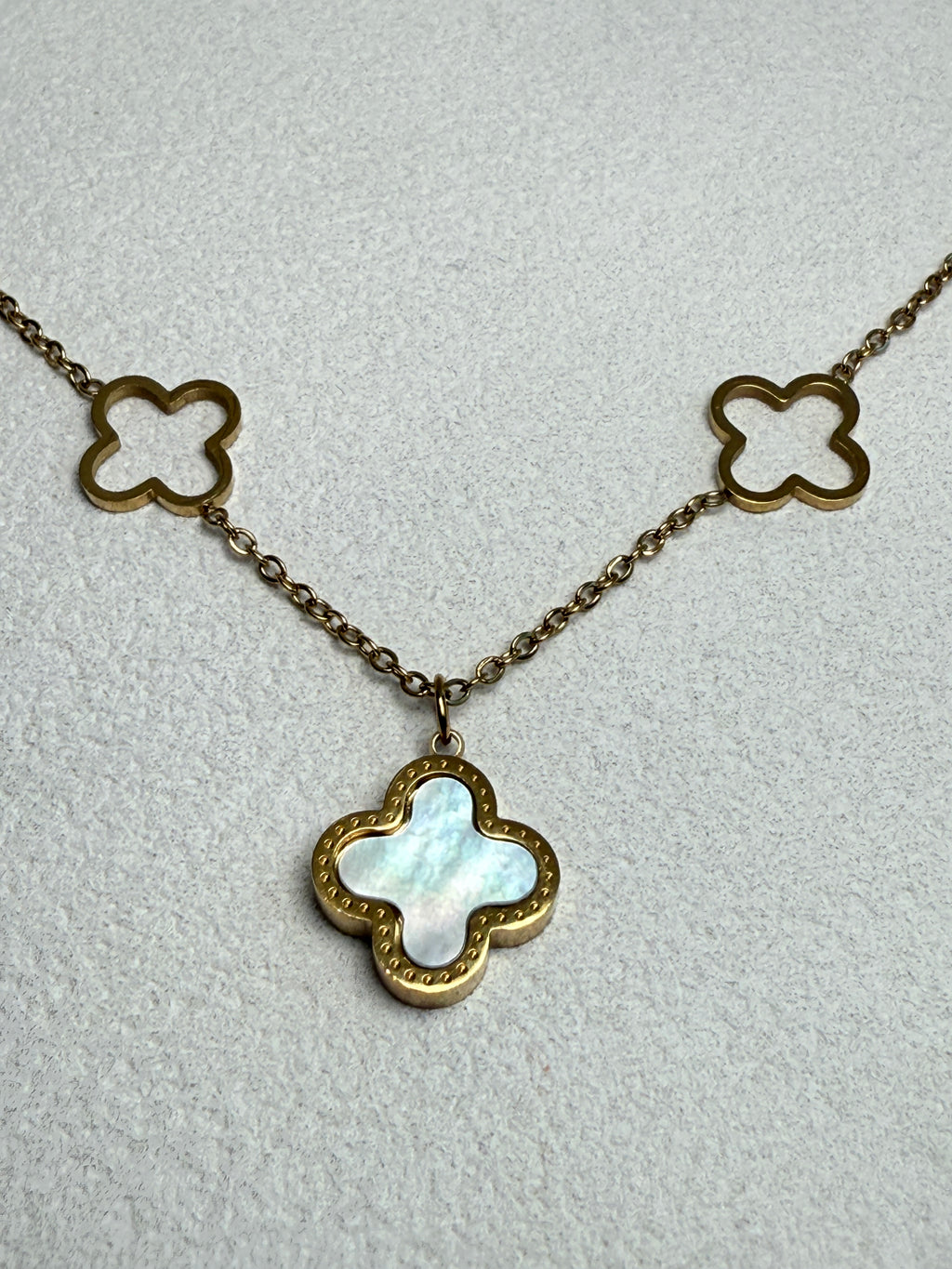18K Gold Plated Stainless Steel Chain Reversible Pendant Necklace