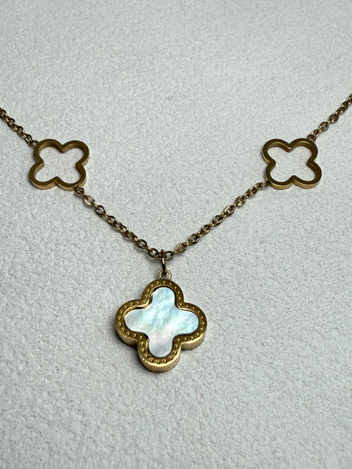 18K Gold Plated Stainless Steel Chain Reversible Pendant Necklace