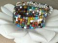 Multi Colored Square Bead Mosaic Bracelet