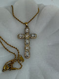 Belrose 18K Gold Non-Tarnish CZ Cross Necklace