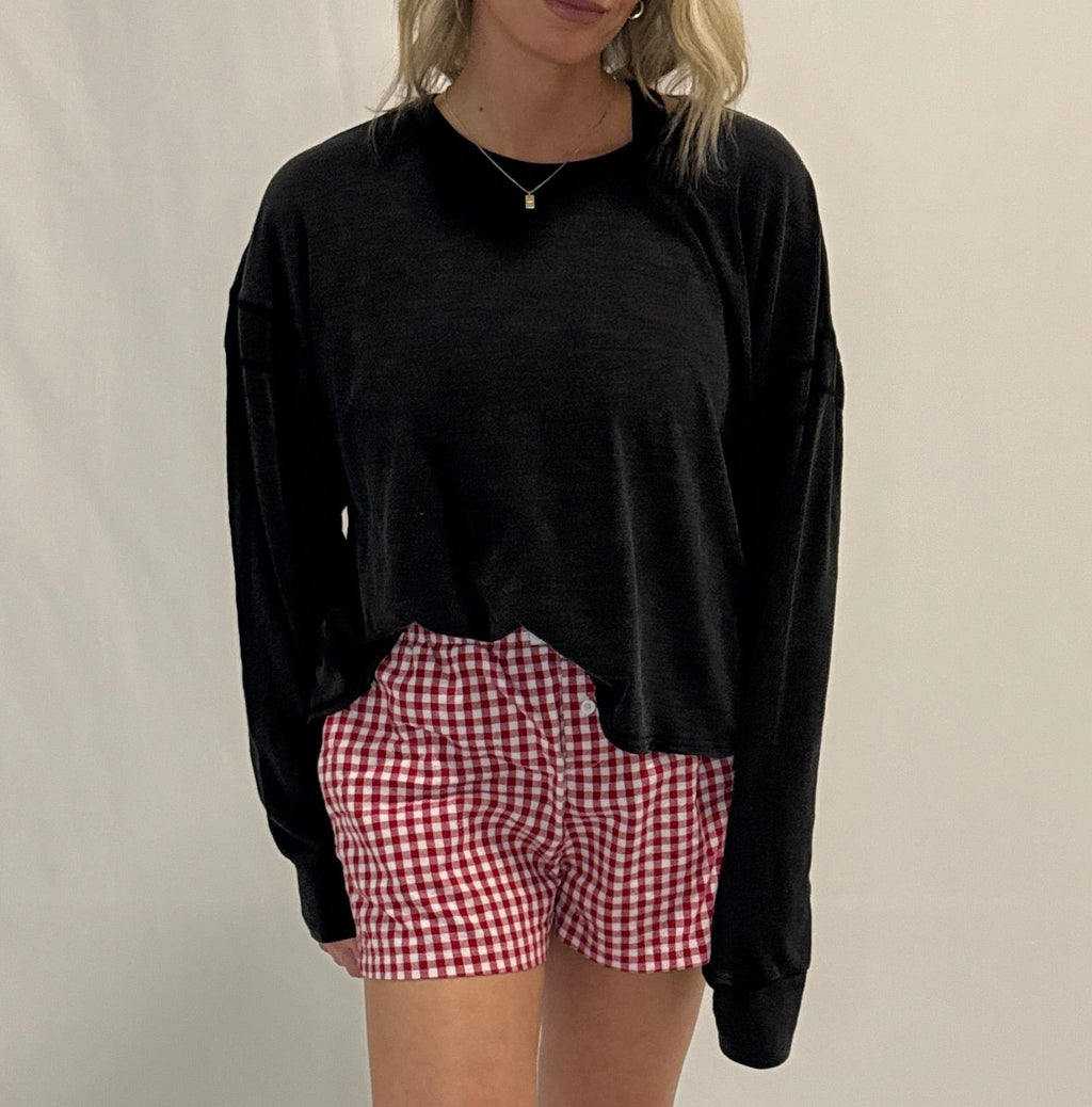 Cross Detail Open Back Long-Sleeve Top