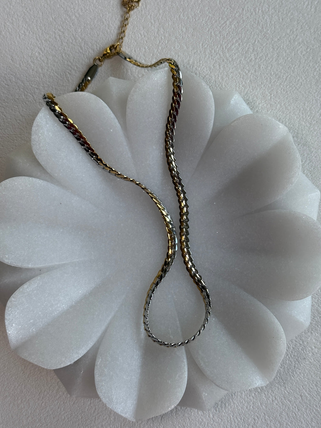 Two Tone 18K Gold Plated Stainless Steel Chain Necklace