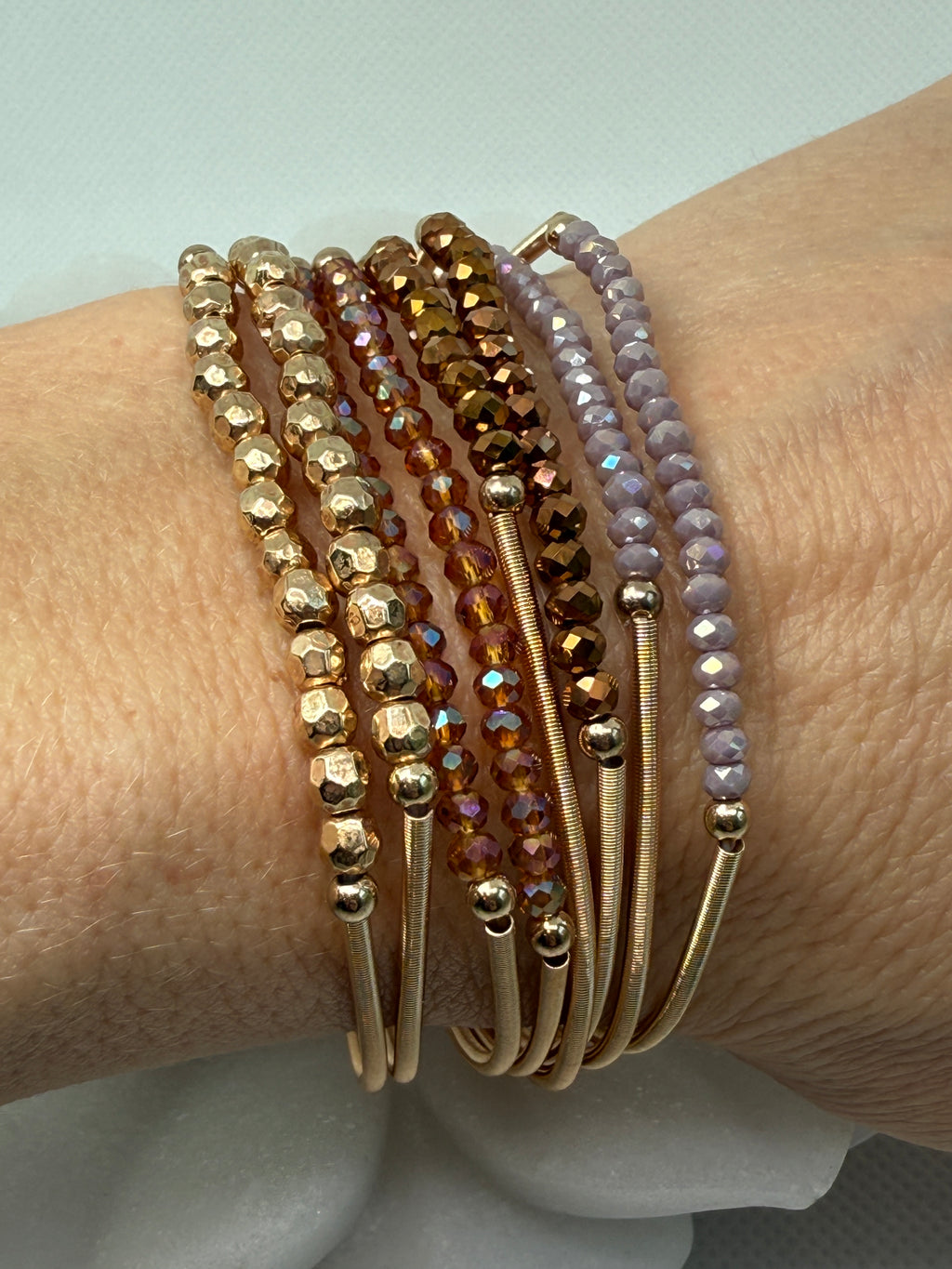 Boho Layered Spring Coil Guitar String Bracelet Set