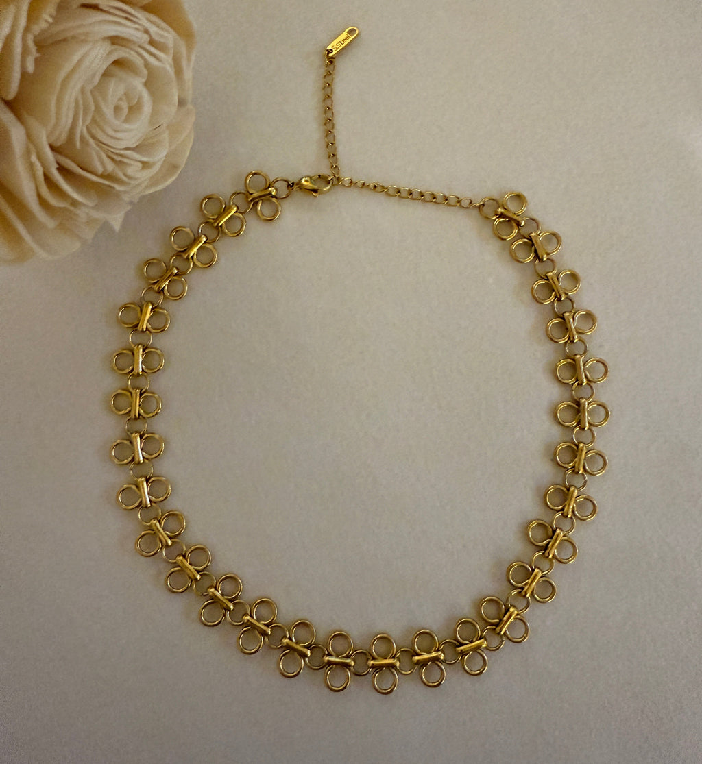 Ritza 18K Gold Non-Tarnish Patterned Choker