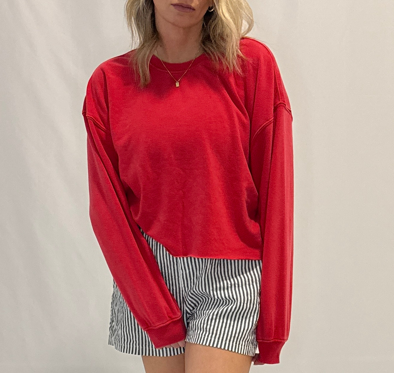 Cropped Mineral Wash Sweatshirt
