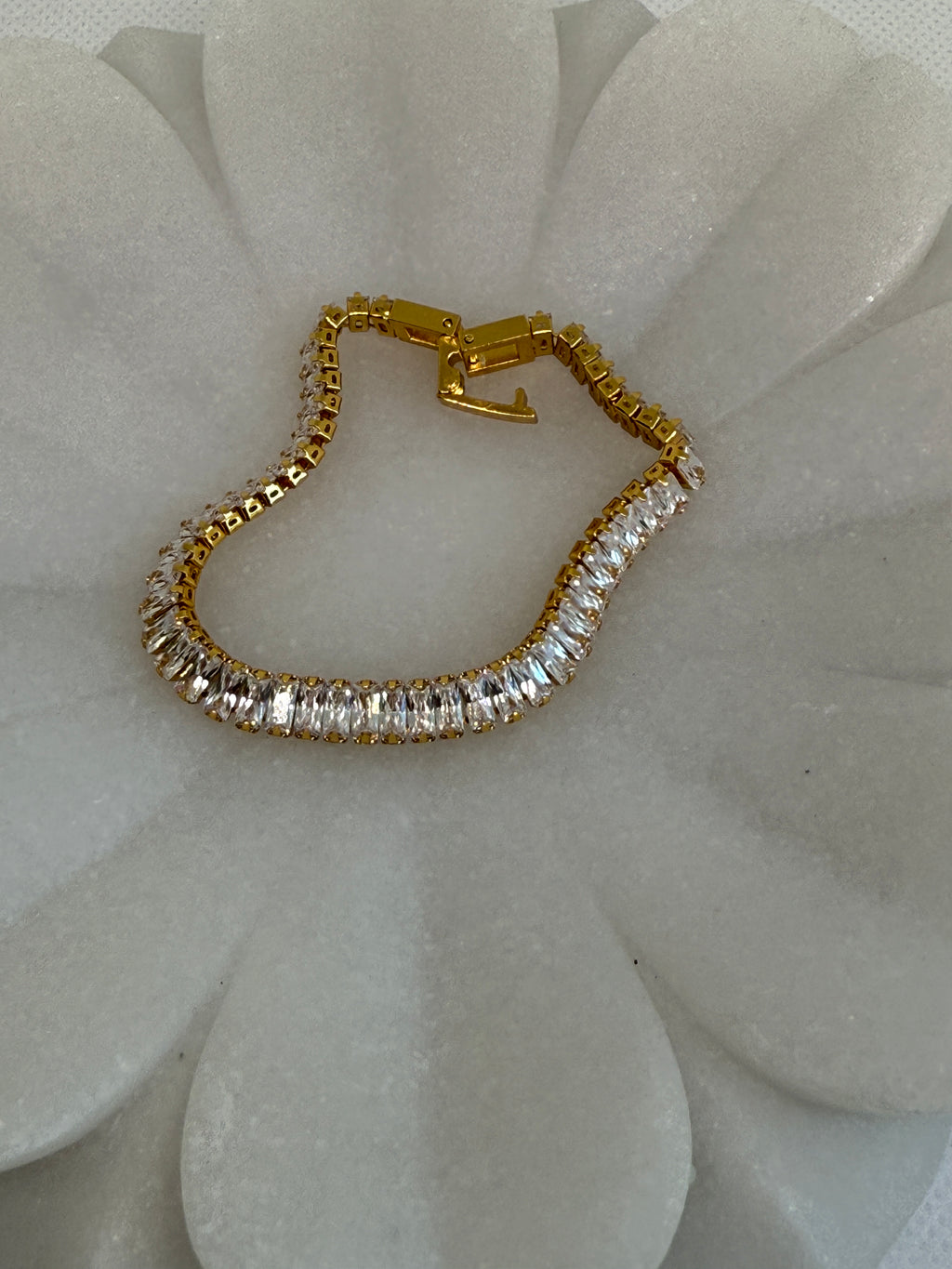 Rhodes 18K Gold Non-Tarnish Glam CZ Bracelet