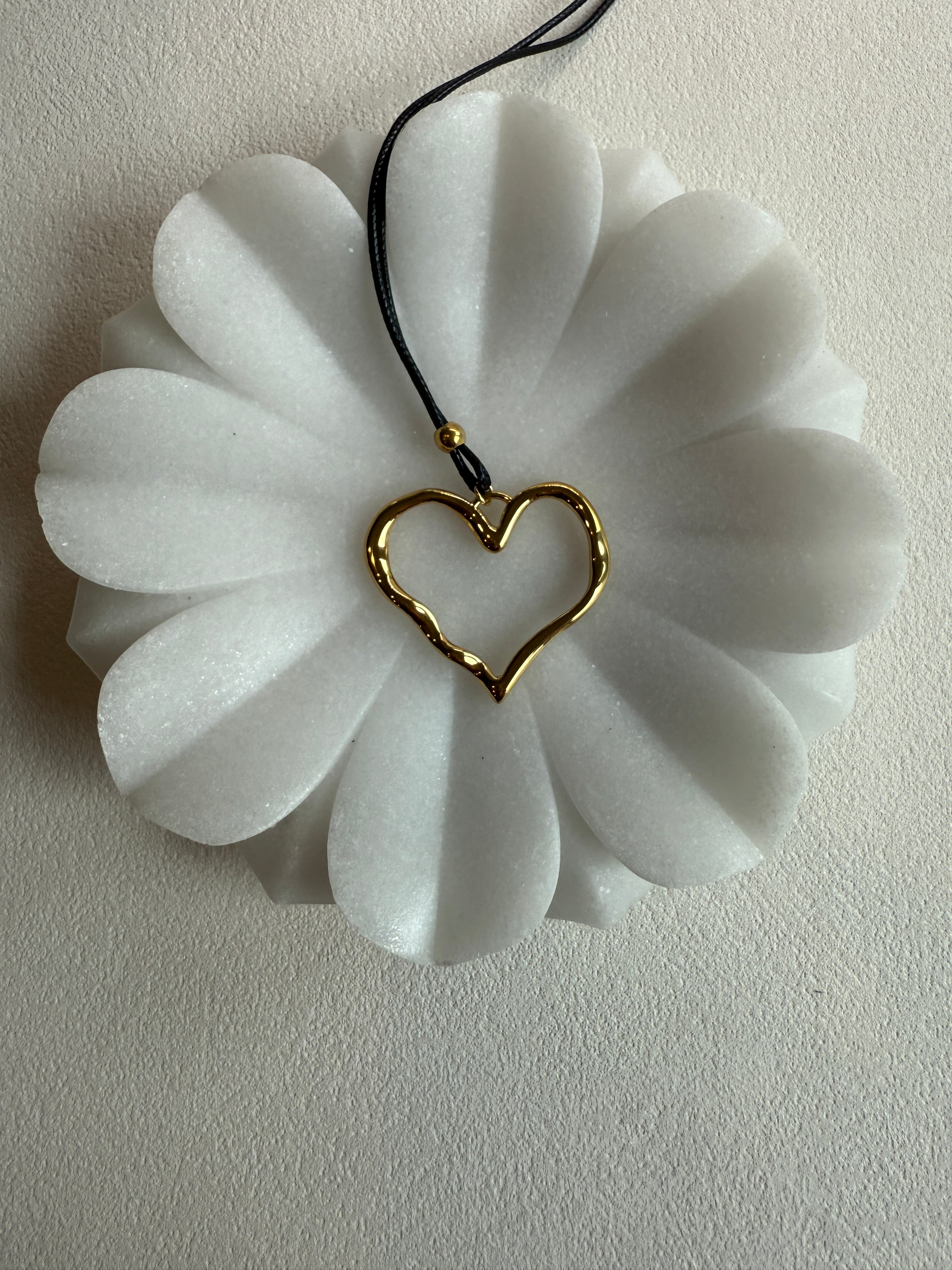 Jeffrey 18K Gold Non-Tarnish Large Heart Necklace