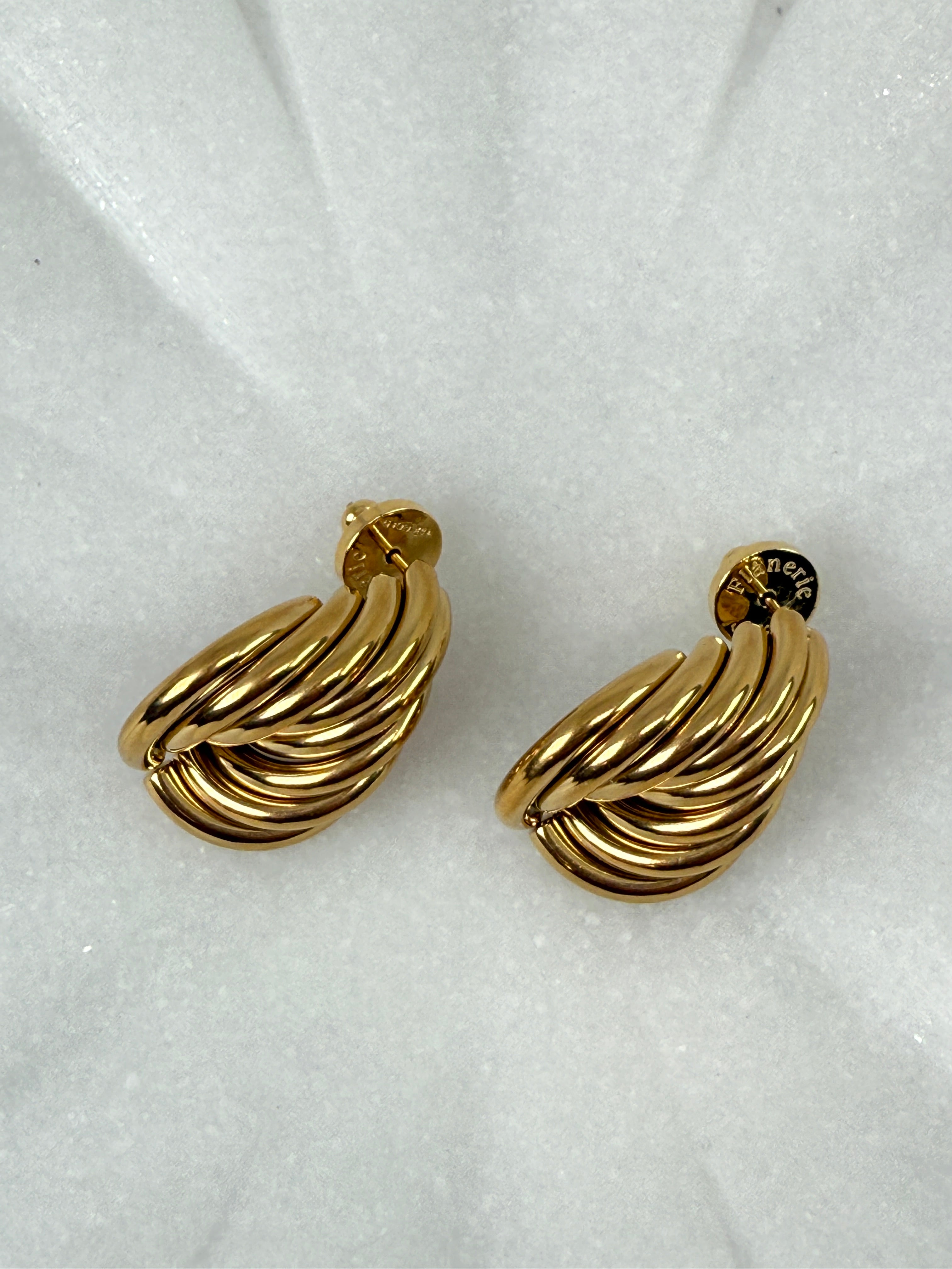 Lysandra 18K Gold Non-Tarnish Layered Teardrop Earrings