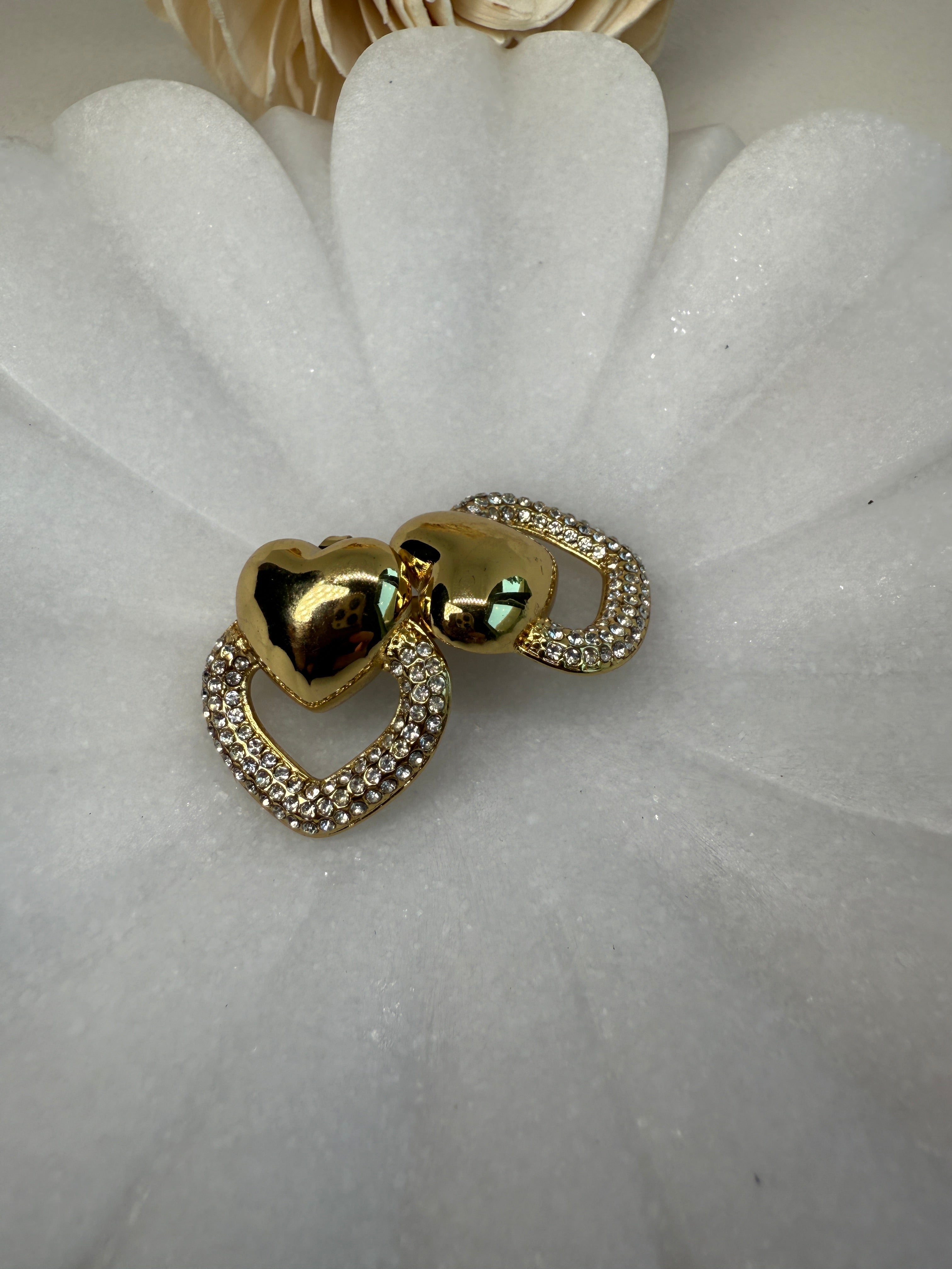 18K Gold Heart Earrings