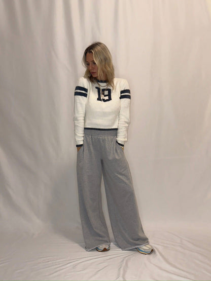 Wide Leg Cotton Jogger Sweatpants