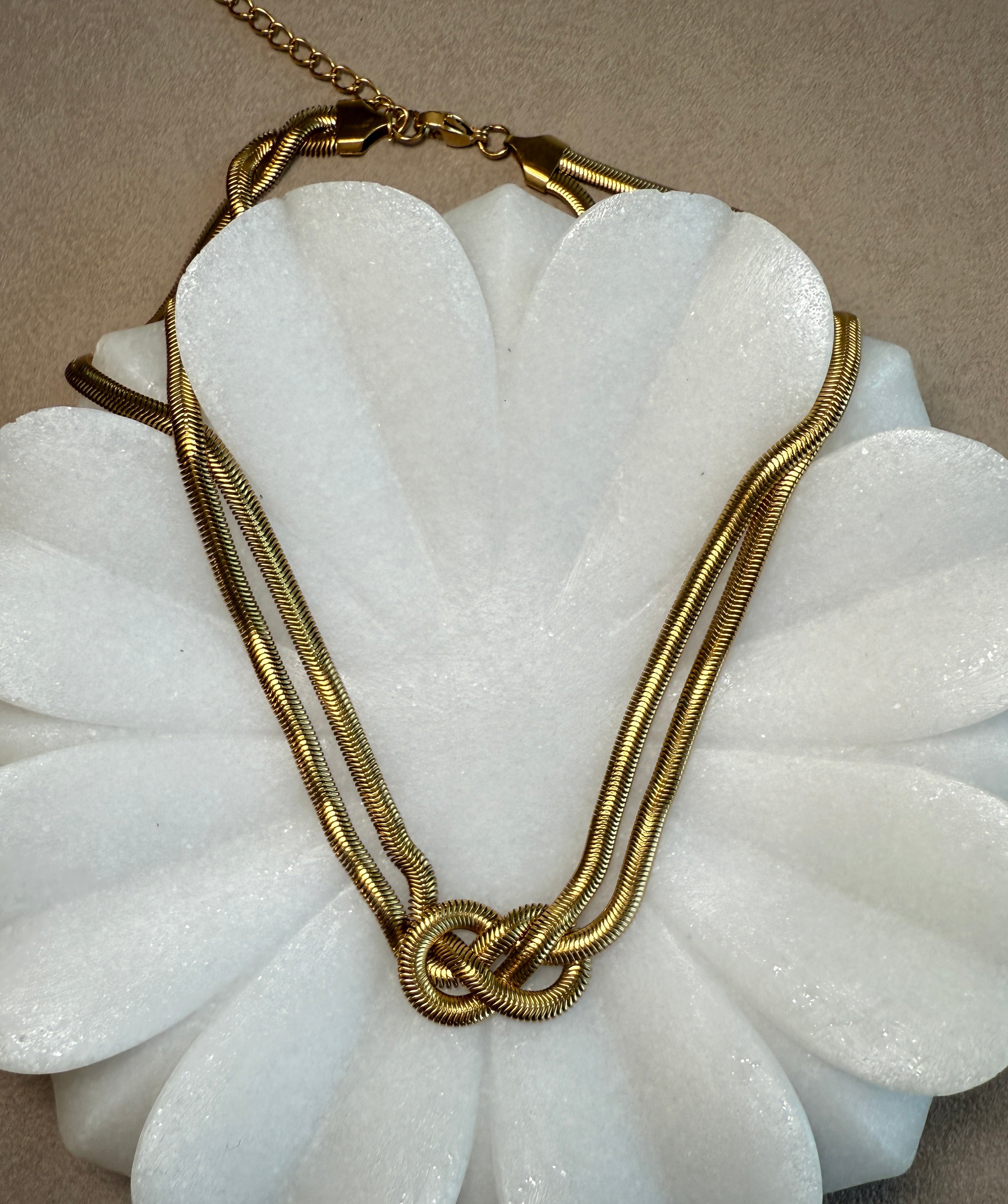 Evereign 18K Gold Non-Tarnish Knot Necklace