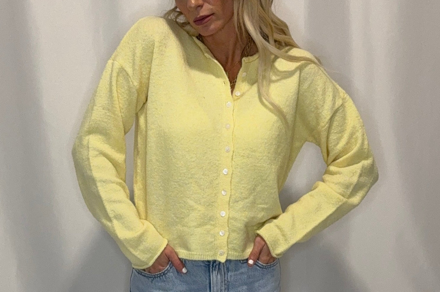 Essential Button Down Cardigan Top