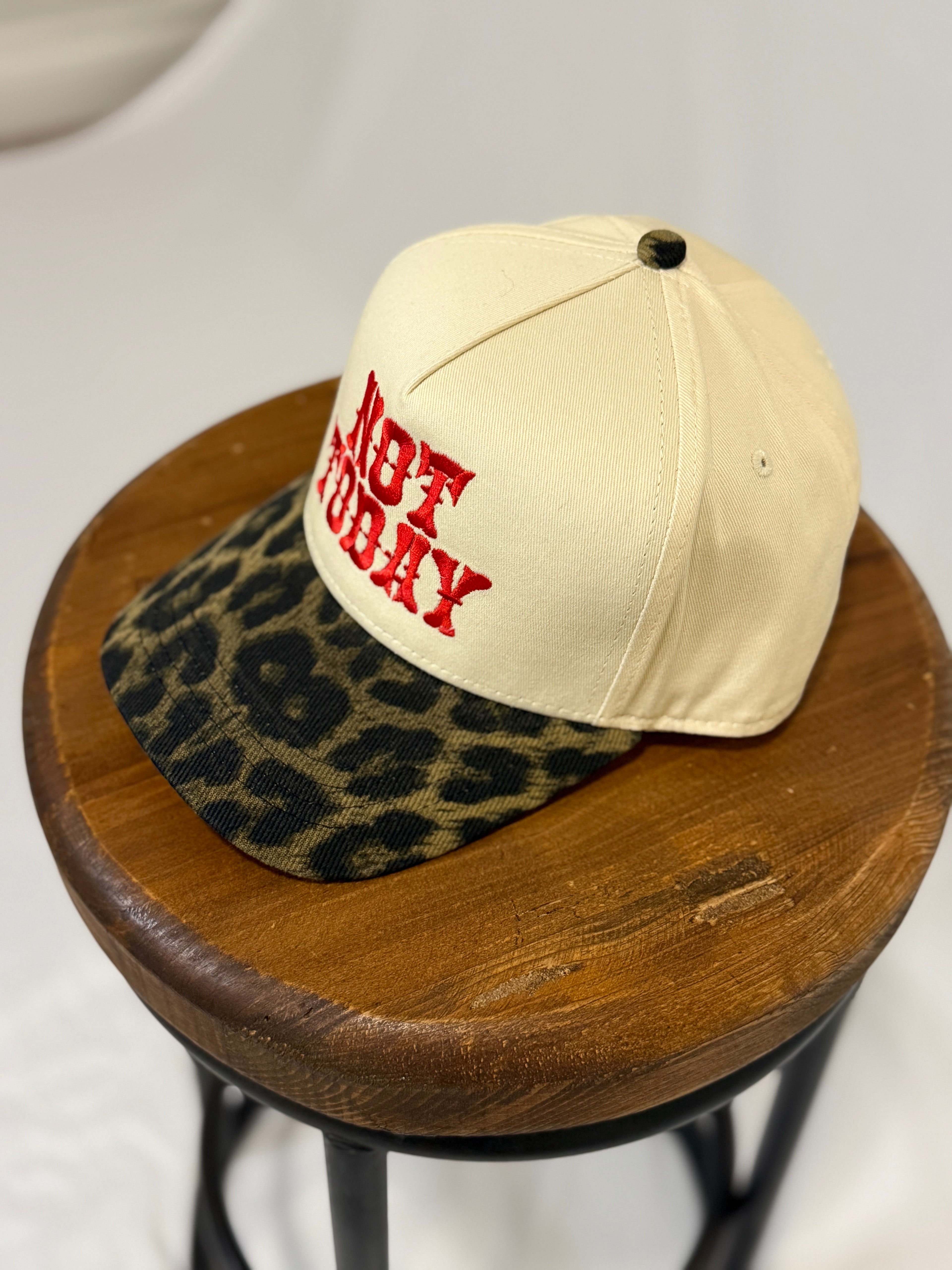Not Today Leopard Embroidered Hat