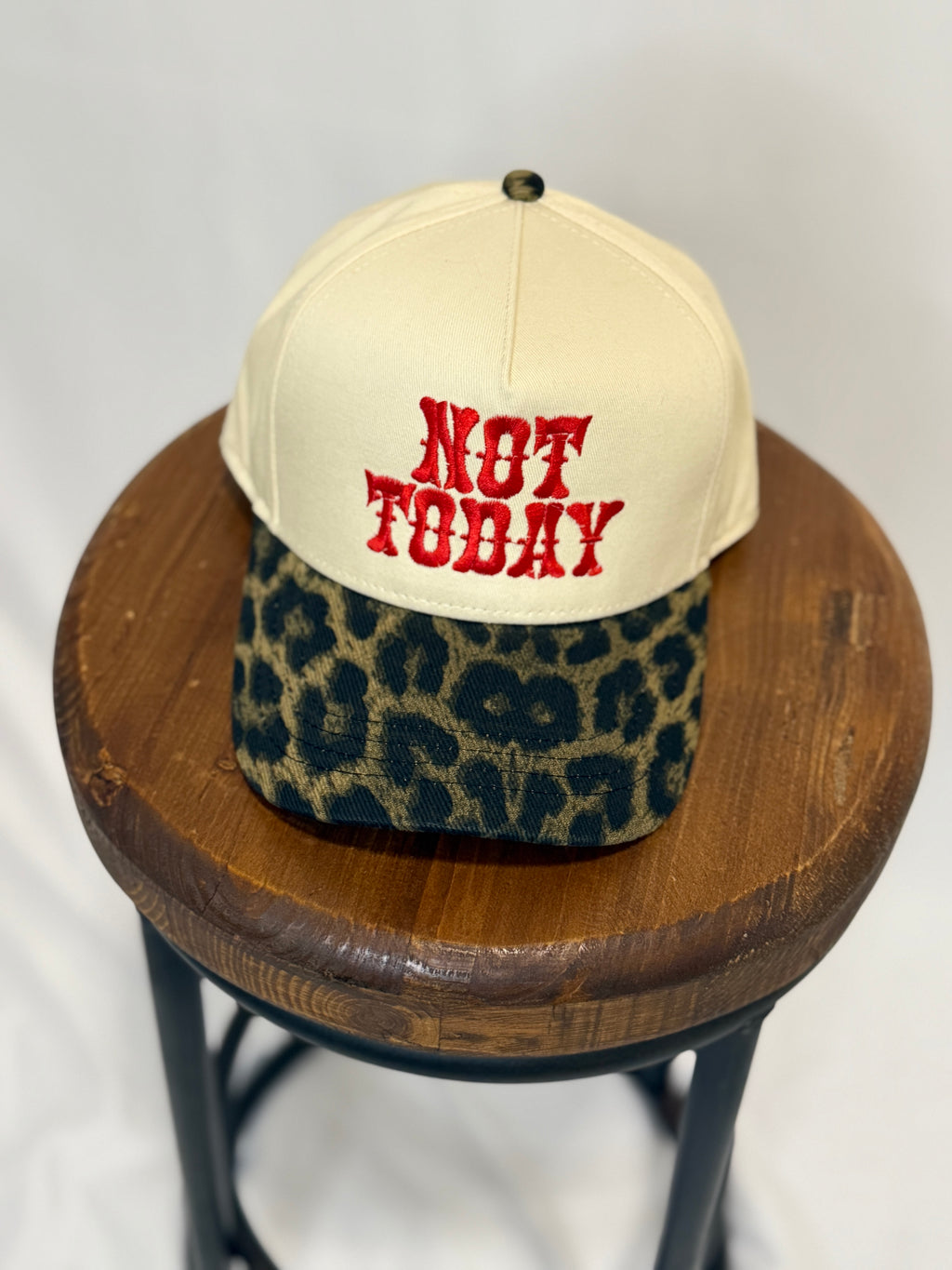 Not Today Leopard Embroidered Hat