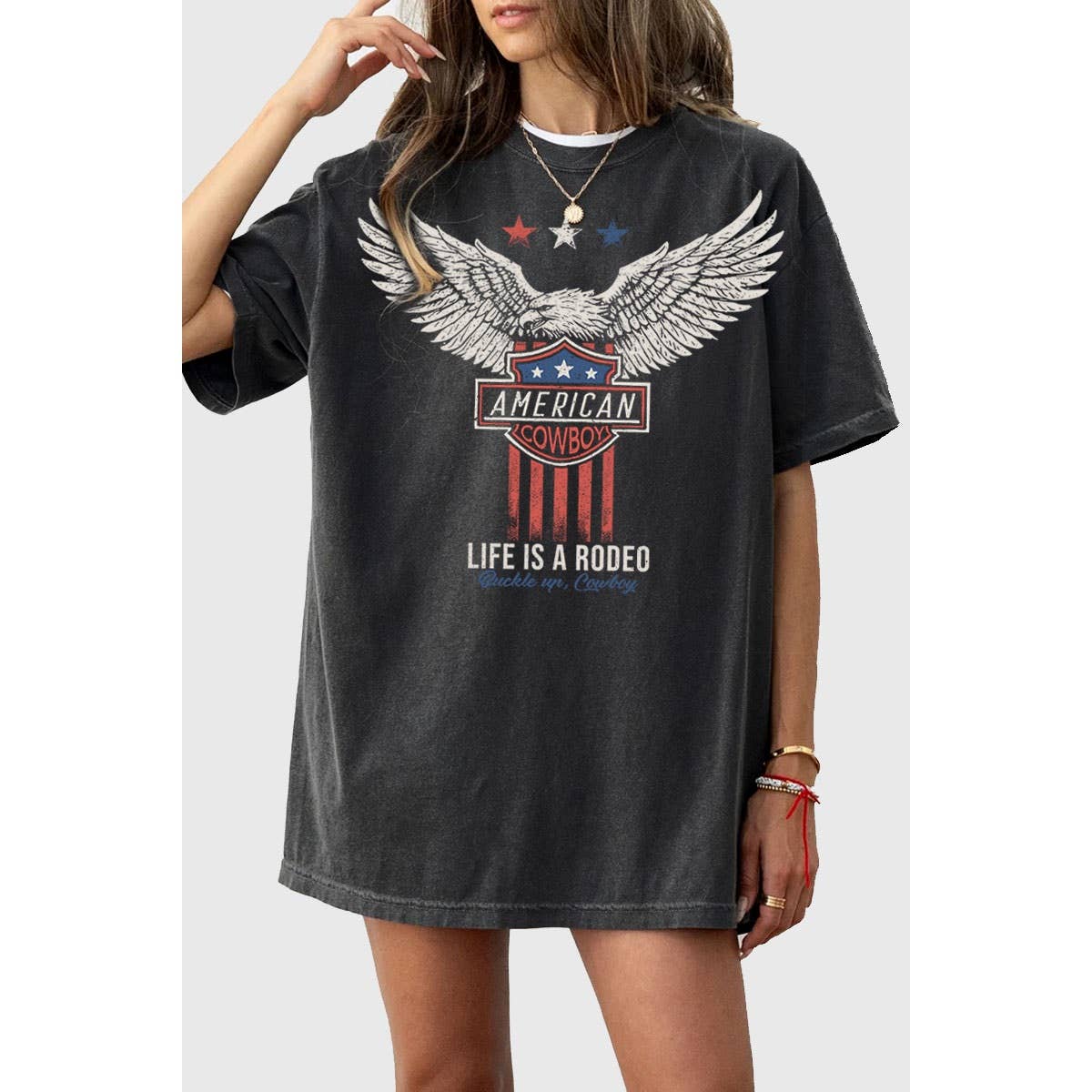 AMERICAN COWBOY OVERSIZED MINERAL GRAPHIC TEE