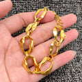 18K Gold Plated Stainless Steel Hollow Chain Bracelet