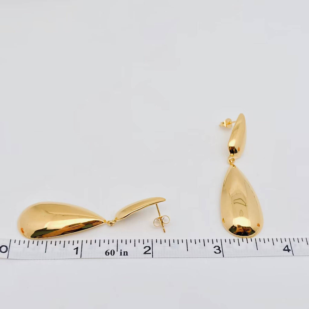 Smooth Surface Double Droplet Shaped Earrings