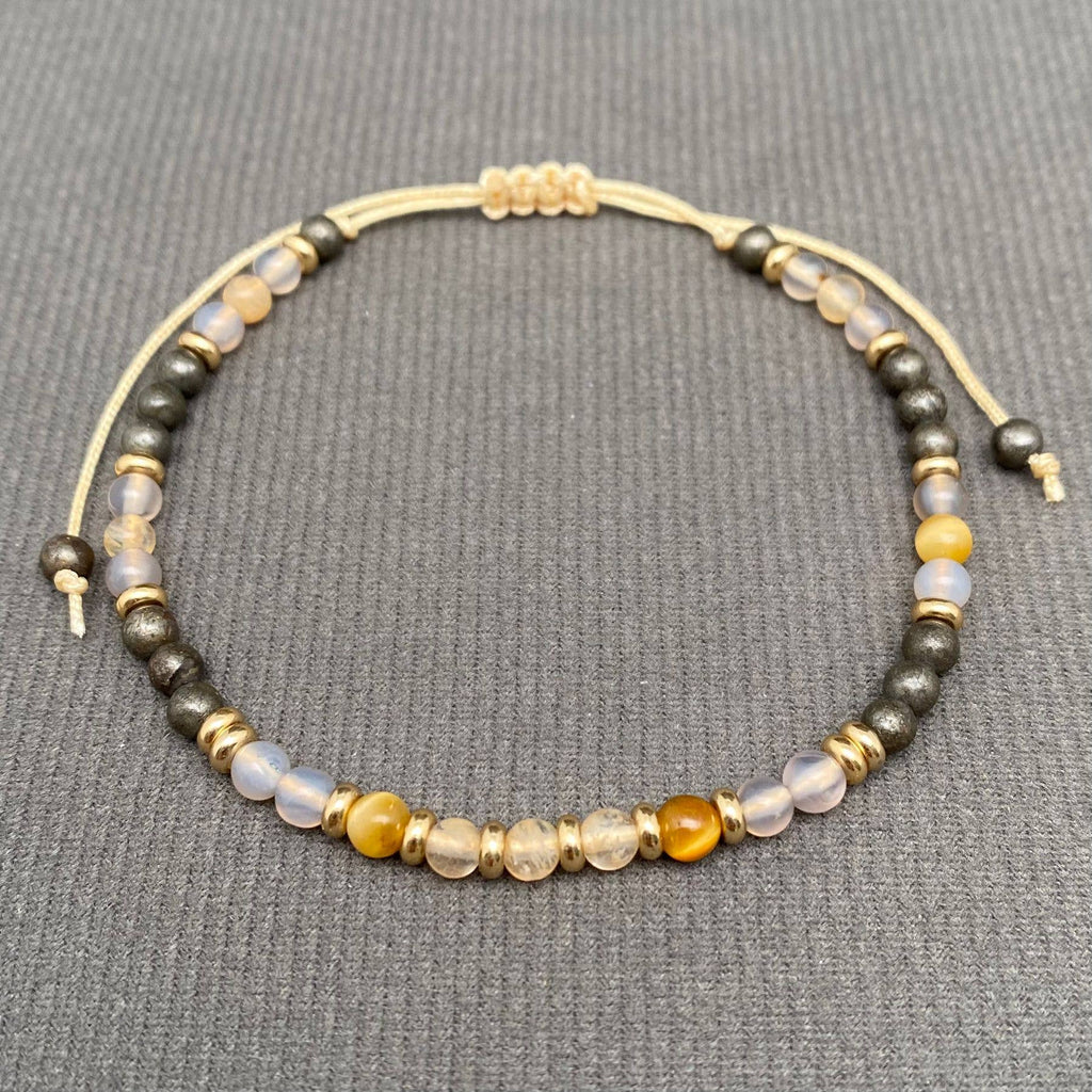 4mm Stone Crystal Adjustable Bead Bracelet